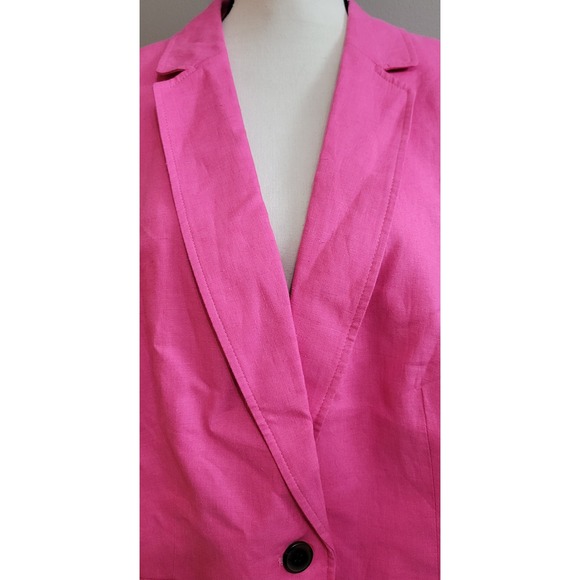 NWT Talbots Pink Linen Blazer - Picture 4 of 8